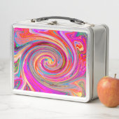 Farbenfrohe Regenbogen-Swirl Retro-Design Metall Brotdose (Beispiel)