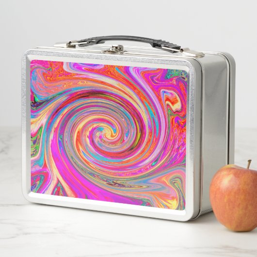 Farbenfrohe Regenbogen-Swirl Retro-Design Metall Brotdose (Beispiel)