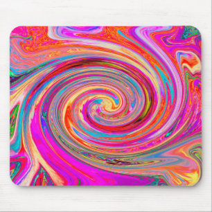 Farbenfrohe Regenbogen-Swirl Retro-Design Mousepad