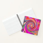 Farbenfrohe Regenbogen-Swirl Retro-Design Notizblock (Innenseite)