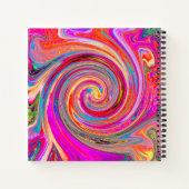Farbenfrohe Regenbogen-Swirl Retro-Design Notizblock (Rückseite)