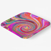 Farbenfrohe Regenbogen-Swirl Retro-Design Pappteller (Gewinkelt)