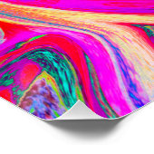 Farbenfrohe Regenbogen-Swirl Retro-Design Poster (Ecke)