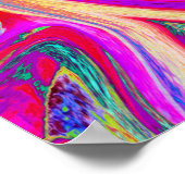 Farbenfrohe Regenbogen-Swirl Retro-Design Poster (Ecke)