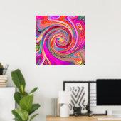 Farbenfrohe Regenbogen-Swirl Retro-Design Poster (Heimbüro)