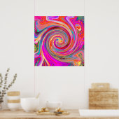Farbenfrohe Regenbogen-Swirl Retro-Design Poster (Küche)