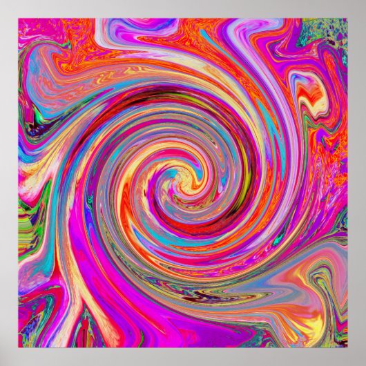 Farbenfrohe Regenbogen-Swirl Retro-Design Poster (Vorne)