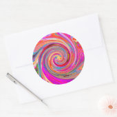 Farbenfrohe Regenbogen-Swirl Retro-Design Runder Aufkleber (Umschlag)