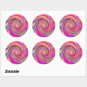 Farbenfrohe Regenbogen-Swirl Retro-Design Runder Aufkleber (Blatt)