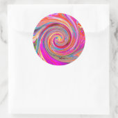 Farbenfrohe Regenbogen-Swirl Retro-Design Runder Aufkleber (Tasche)