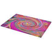 Farbenfrohe Regenbogen-Swirl Retro-Design Schneidebrett (Ecke)