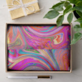 Farbenfrohe Regenbogen-Swirl Retro-Design Seidenpapier (Geschenk)