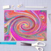 Farbenfrohe Regenbogen-Swirl Retro-Design Seidenpapier (Handwerk)
