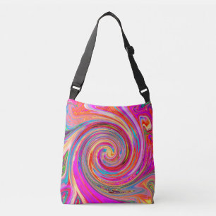 Farbenfrohe Regenbogen-Swirl Retro-Design Tragetaschen Mit Langen Trägern