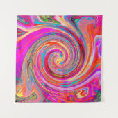 Farbenfrohe Regenbogen-Swirl Retro-Design Wandteppich (Vorderseite (Horizontal))