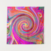 Farbenfrohe Regenbogen-Swirl Retro-Design Wandteppich (Vorderseite)