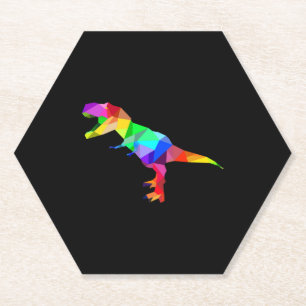 Farbenfrohe Regenbogen T-Rex Tyrannosaurus Rex Din Untersetzer