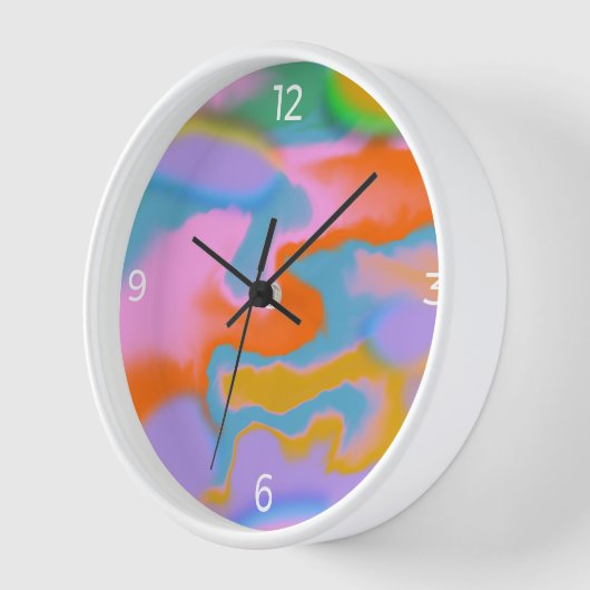 farbenfrohe Regenbogen-Tendenz niedlich Wall Clock Uhr (Winkel)