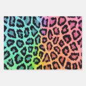 Farbenfrohe Regenbogen Tinte Leopard Druckpunkte W Geschenkpapier Set (Vorderseite 2)