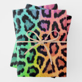 Farbenfrohe Regenbogen Tinte Leopard Druckpunkte W Geschenkpapier Set (Beispiel)