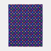 Farbenfrohe Regenbogen-Tupfen Blau  Fleecedecke (Vorderseite)
