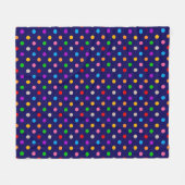 Farbenfrohe Regenbogen-Tupfen Blau  Fleecedecke (Vorderseite (Horizontal))