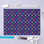 Farbenfrohe Regenbogen-Tupfen Blau Seidenpapier (Handwerk)