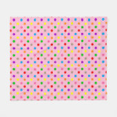Farbenfrohe Regenbogen-Tupfen Rosa  Fleecedecke (Vorderseite (Horizontal))