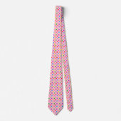 Farbenfrohe Regenbogen-Tupfen Rosa Krawatte (Vorderseite)