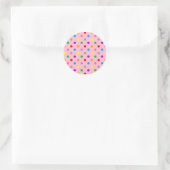 Farbenfrohe Regenbogen-Tupfen Rosa Runder Aufkleber (Tasche)