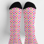 Farbenfrohe Regenbogen-Tupfen Rosa Socken (Oben)