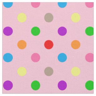Farbenfrohe Regenbogen-Tupfen Rosa  Stoff