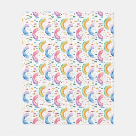 Farbenfrohe Regenbogen- und Baumstruktur Nahtloses Fleecedecke (Vorderseite)