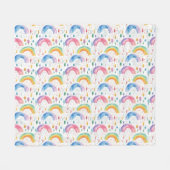 Farbenfrohe Regenbogen- und Baumstruktur Nahtloses Fleecedecke (Vorderseite (Horizontal))