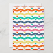 Farbenfrohe Regenbogen- und Einhornfeier 6. Geburt Einladung (Rückseite)