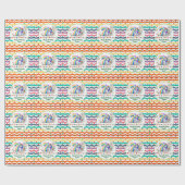 Farbenfrohe Regenbogen- und Einhornfeier 7. Geburt Geschenkpapier (Flach)
