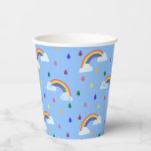 Farbenfrohe Regenbögen und Regen Pappbecher (Vorderseite)