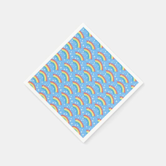 Farbenfrohe Regenbogen- und Schneeflockenmuster Serviette (Ecke)