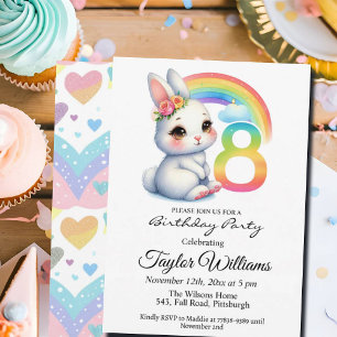 Farbenfrohe Regenbogen- und Sonntagsparty 8. Gebur Einladung