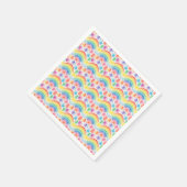 Farbenfrohe Regenbogen- und Wolkenmalerei Serviette (Ecke)