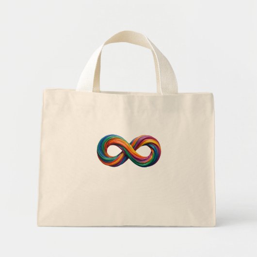 Farbenfrohe Regenbogen-Unendlichkeitstasche Mini Stoffbeutel (Vorne)