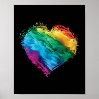 Farbenfrohe Regenbogen Valentinstag Herzerkrankung Poster