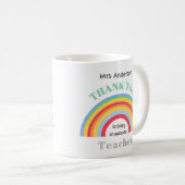 Farbenfrohe Regenbogen Vielen Dank Lehrer Wertschä Kaffeetasse (VorderseiteRechts)