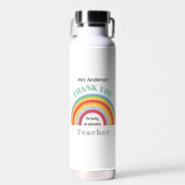 Farbenfrohe Regenbogen Vielen Dank Lehrer Wertschä Trinkflasche (Vorne)