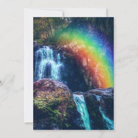 Farbenfrohe Regenbogen Wasserfälle Waldwald Foto Mitteilungskarte (Vorderseite)