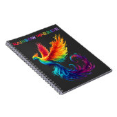 Farbenfrohe Regenbogen Wasserfarbe Phoenix Krieger Notizblock (Rechte Seite)
