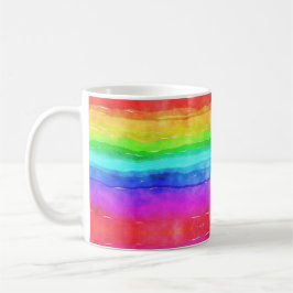 Farbenfrohe Regenbogen Wasserfarbe Wavy Trendy Tas Kaffeetasse