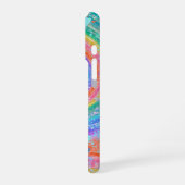 Farbenfrohe Regenbogen-Wildblumen Vögel Schmetterl iPhone Hülle (Linke Seite)