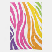 Farbenfrohe Regenbogen Zebra Muster Geschenke Geschirrtuch (Vertikal)