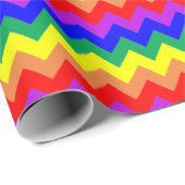 Farbenfrohe Regenbogen Zickzack gestreift Multicol Geschenkpapier (Rolleneckpunkt)